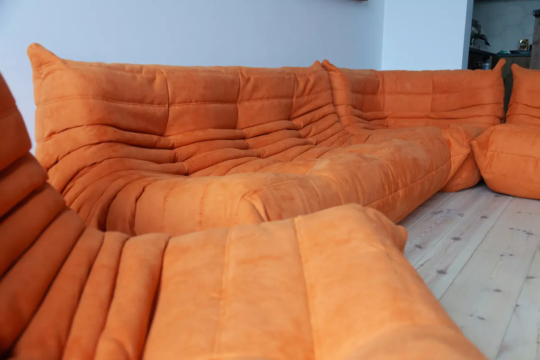 Togo Lounge Set 5-pc. Textile Pastel Orange 7
