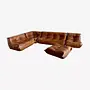 Set Lounge Togo 5 pezzi Pelle lucida Marrone antico 0