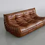 Togo Lounge Set 5-pc. High-gloss leather Antique brown 1