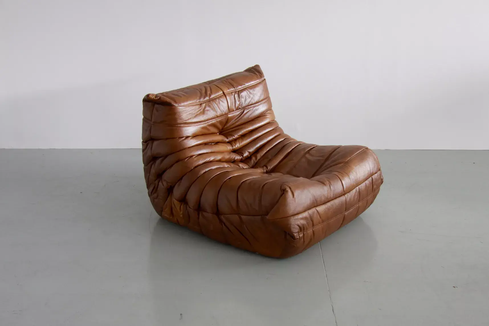 Togo Lounge Set 5-pc. High-gloss leather Antique brown 6