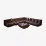 Togo Lounge Set 5-piece Pull-Up Leather Walnut Brown 0