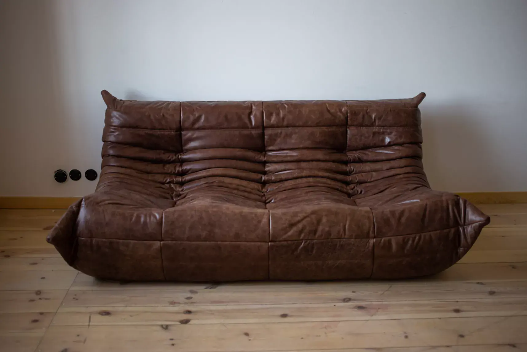 Togo Lounge Set 5-piece Pull-Up Leather Walnut Brown 1
