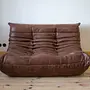 Togo Lounge Set 5-tlg. Pull-Up-Leder Walnussbraun 3