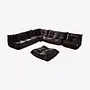 Togo Lounge Set 5-piece. High-gloss leather Dark Brown 0