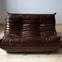 Togo Lounge Set 5-piece. High-gloss leather Dark Brown 2
