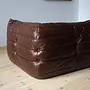 Togo Set Lounge 5 pezzi pelle lucida marrone scuro 4