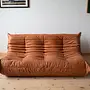 Togo Lounge Set 5-piece Pull-Up Leather Peach Brown 1