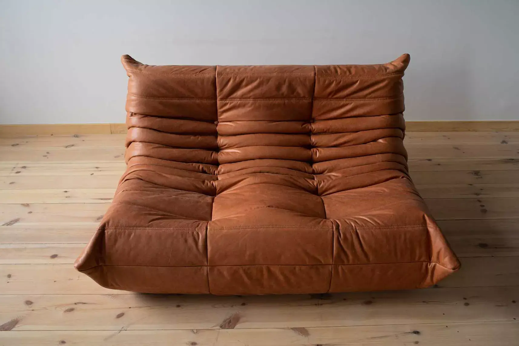Togo Lounge Set 5-piece Pull-Up Leather Peach Brown 2