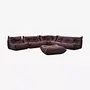 Togo Lounge Set 5-pc. Pull-up Leather Chocolate Brown 0