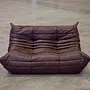 Togo Lounge Set 5-pc. Pull-up Leather Chocolate Brown 1