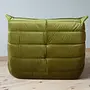 Togo armchair and ottoman set velvet olive green 4
