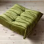 Togo armchair and ottoman set velvet olive green 6