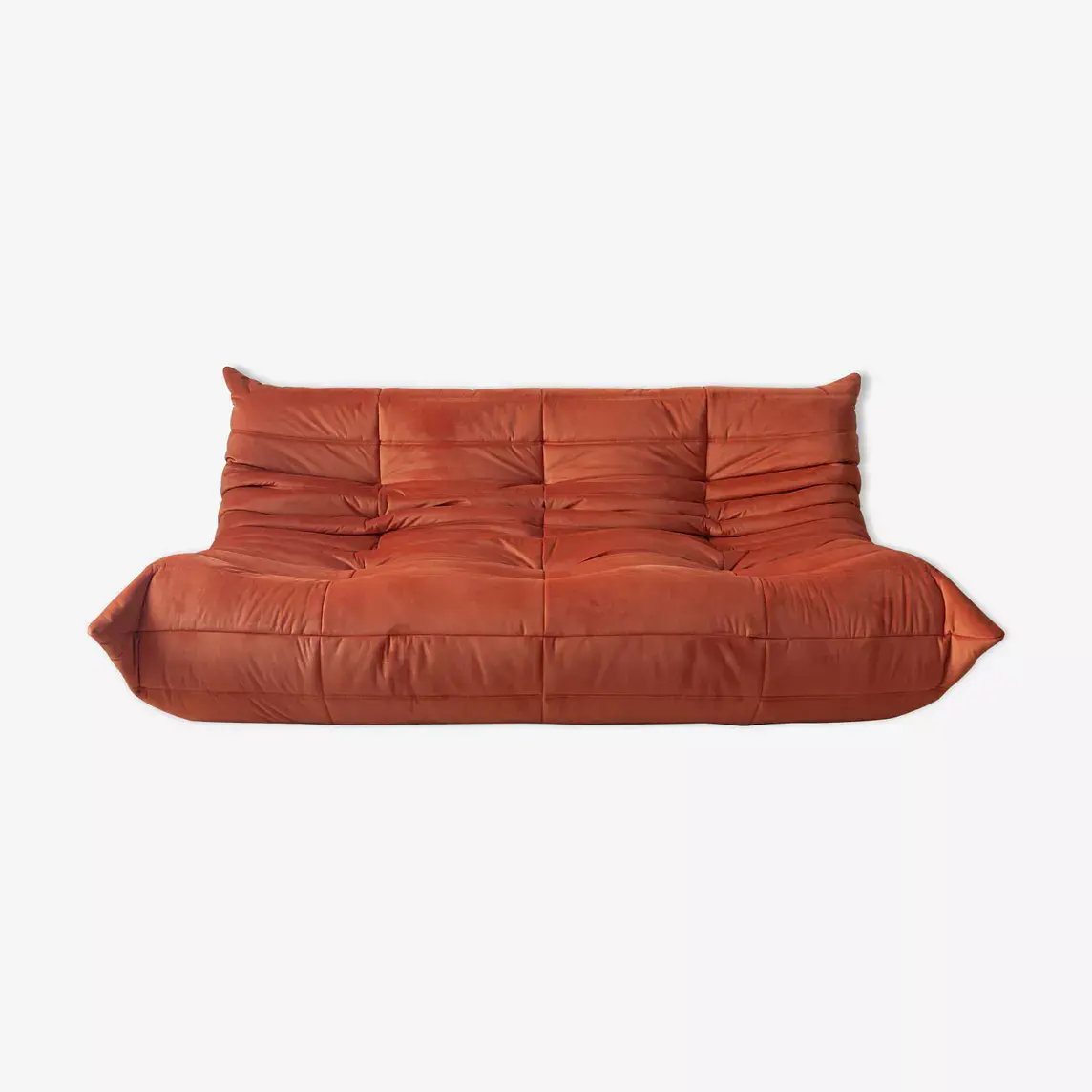 Togo Sofa 3-Sitzer Samt Orange 0
