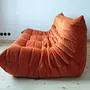 Togo Sofa 3-Sitzer Samt Orange 2
