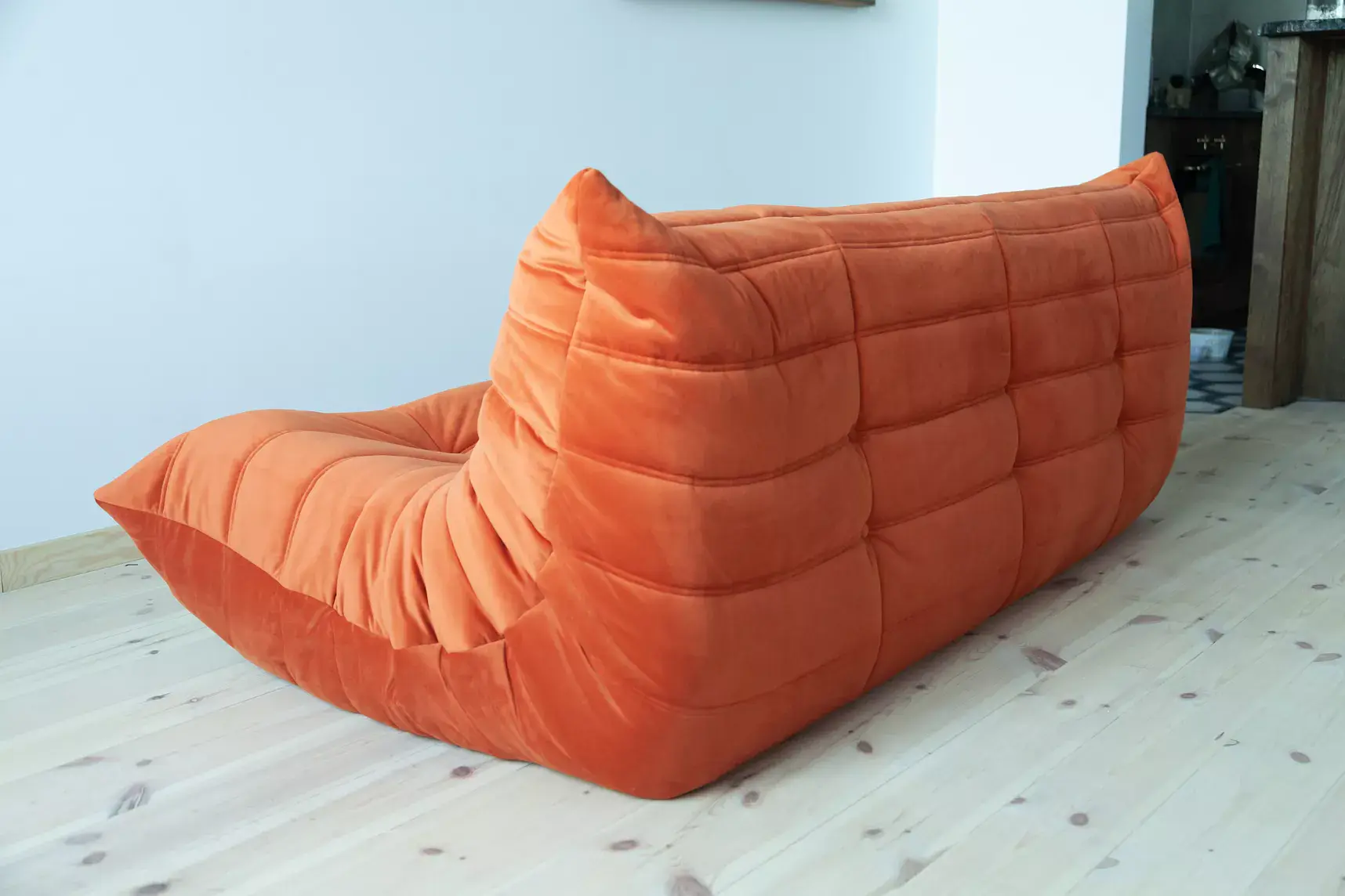 Togo Sofa 3-Sitzer Samt Orange 3