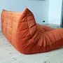 Togo Sofa 3-Sitzer Samt Orange 5