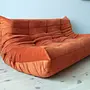 Togo Sofa 3-Sitzer Samt Orange 6