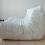 Togo Sofa 3-seater Madras leather White 1