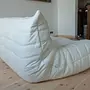Togo Sofa 3-seater Madras leather White 4