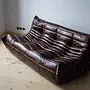 Togo Sofa 3-seater High-gloss leather Dark brown 2