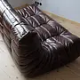 Togo Sofa 3-seater High-gloss leather Dark brown 6