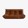 Togo Sofa 3-Sitzer Glattleder Cognac Braun 0