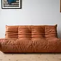 Togo Sofa 3-Seater Pull-Up Leather Peach Brown 1