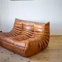 Togo Sofa 2-seater Pull-Up-Leather Pine Brown 1