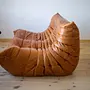 Togo Sofa 2-seater Pull-Up-Leather Pine Brown 2