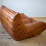 Togo Sofa 2-seater Pull-Up-Leather Pine Brown 3