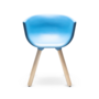 Tulip S Armchair Plastic Wood Blue 0