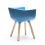 Tulip S Armchair Plastic Wood Blue 1