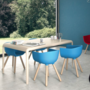 Tulip S Armchair Plastic Wood Blue 2