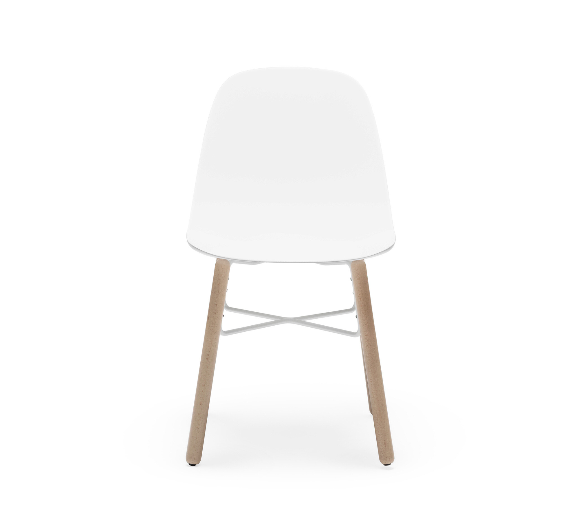 Babah W Chair Plastic Wood White 0