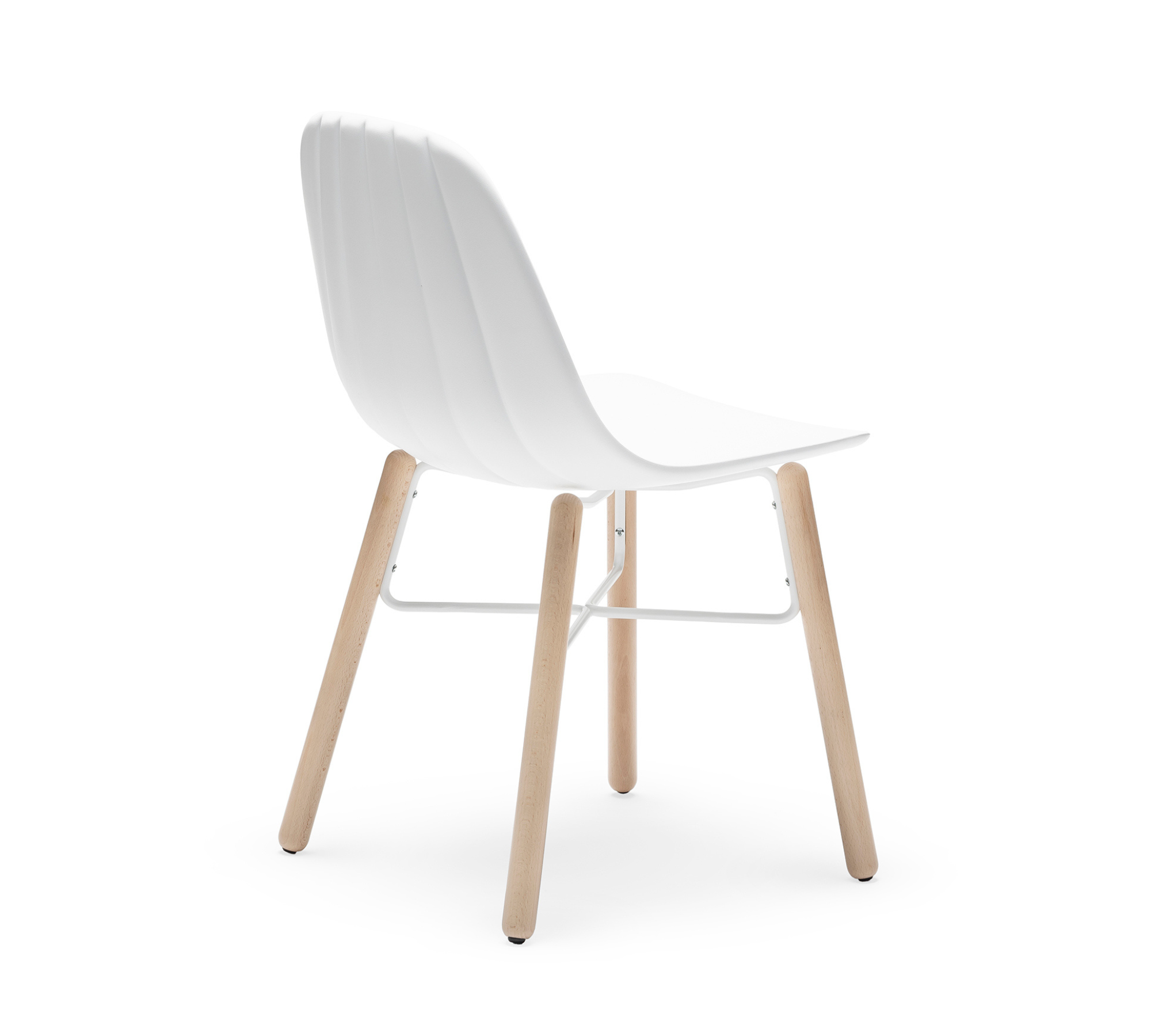 Babah W Chair Plastic Wood White 1