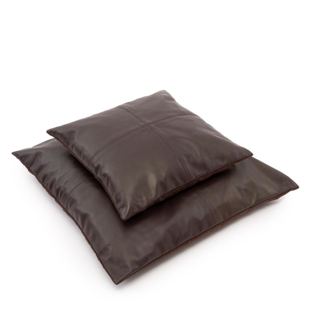 Cushion cover leather brown 5