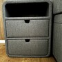 Boxspringbett mit Nachttischen Textil Grau 1
