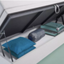 Boxspringbett mit Nachttischen Textil Grau 4
