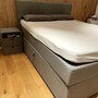 Boxspringbett mit Nachttischen Textil Grau 3