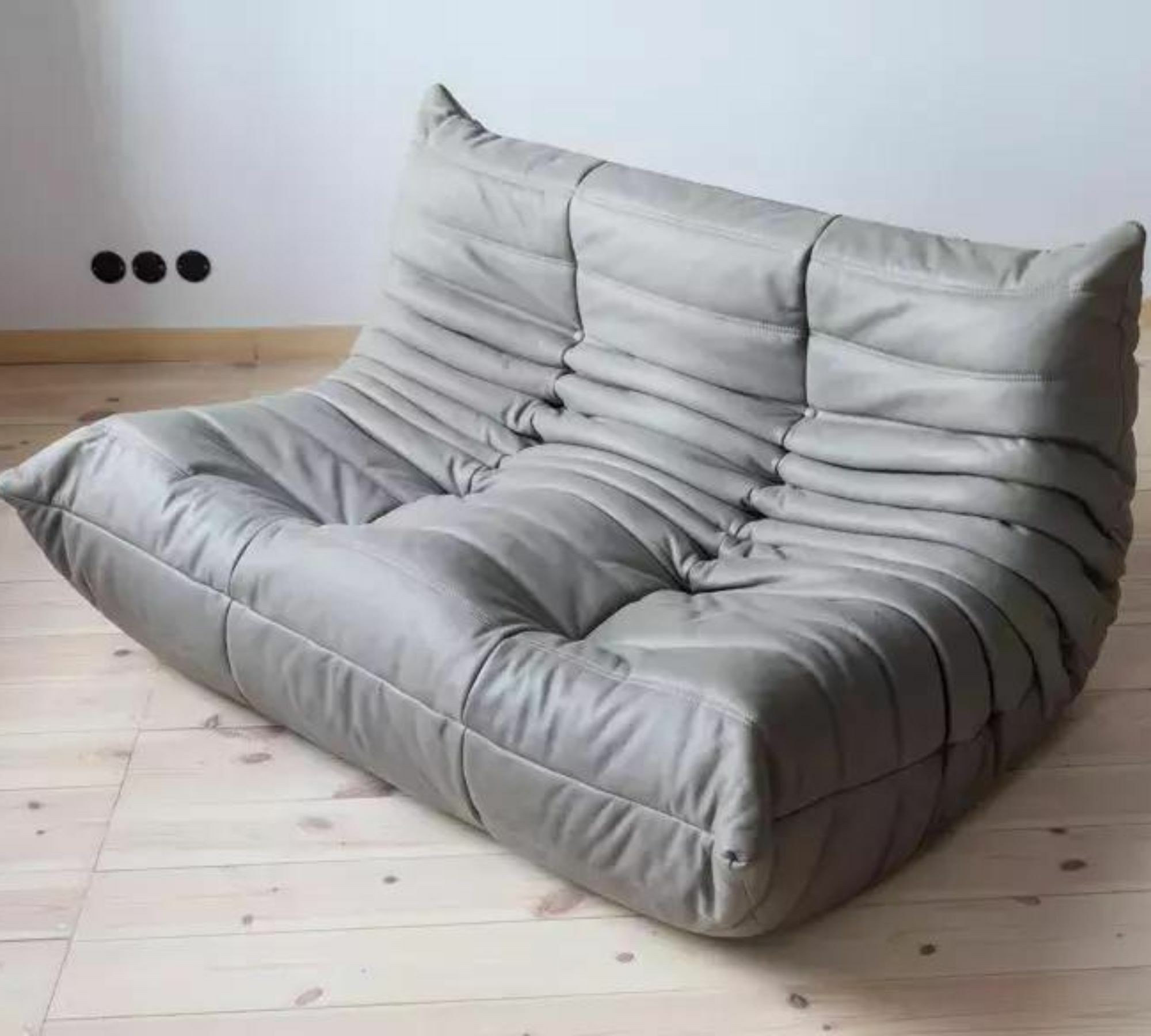 Togo Sofa 2-Sitzer Leder Grau 0