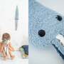 2x Jellyfish & Mini Octopus Plush toy Cotton Blue White 4
