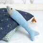 2x Fish & Manta ray Plush toy Cotton Blue Grey 4