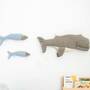 2x Fish & Beluga Whale Plush toy Cotton Grey Blue 0