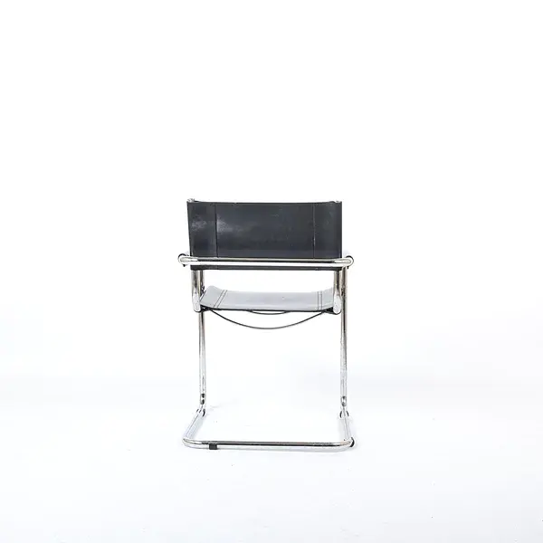 Thonet S34 Freischwinger Kernleder Stahl Schwarz 3