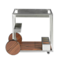 Serving trolley steel walnut wood silver 1