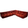 Togo Set Lounge 3 pezzi Velluto a coste Arancione 0