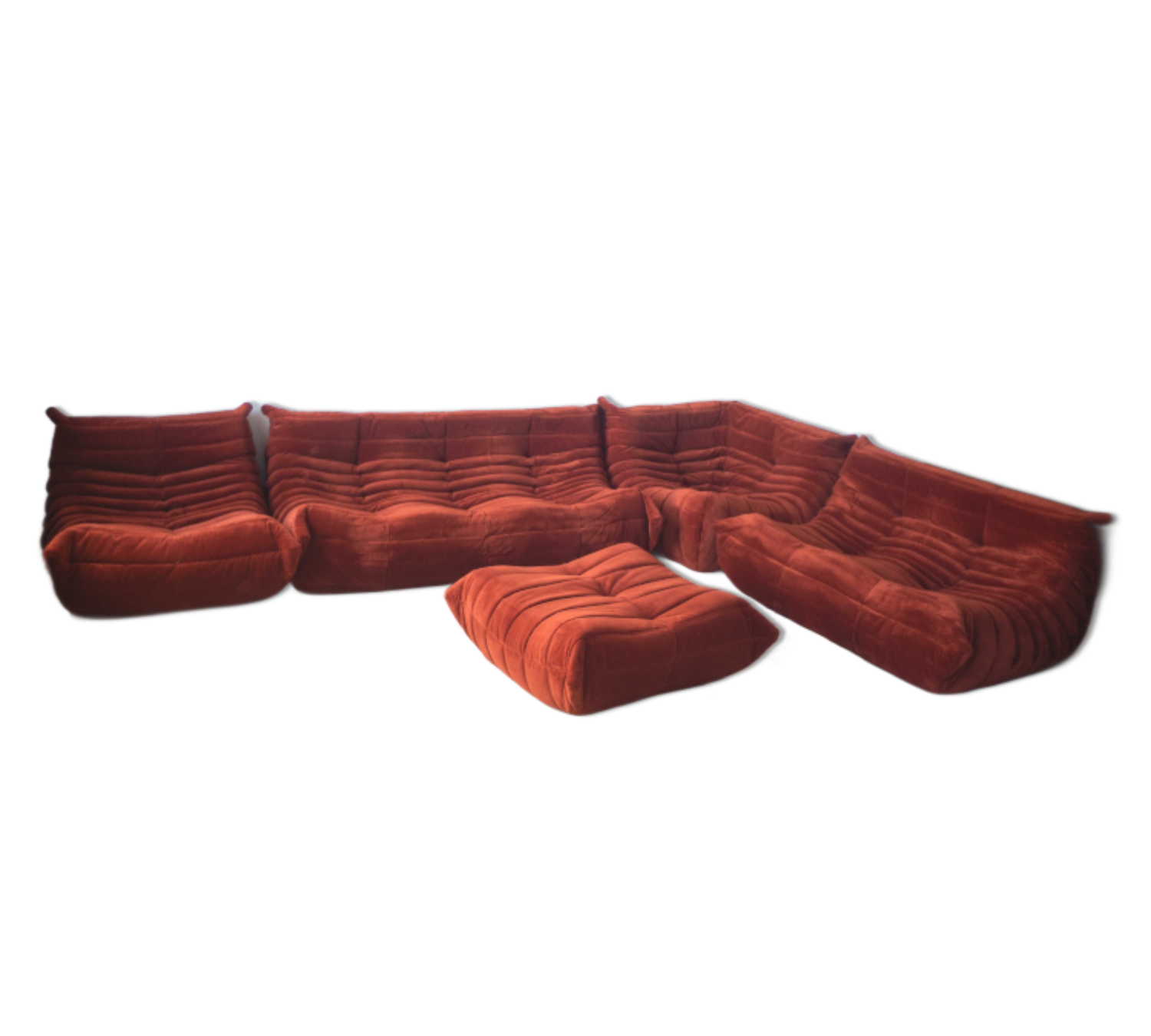 Togo Lounge Set 5-pc. Cord Amber Orange 0