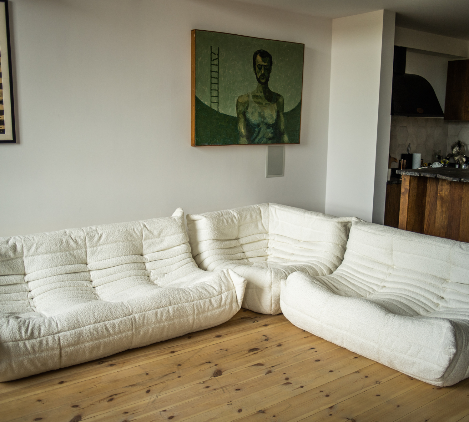 Togo Lounge Set 3-pc. Bouclé White 0