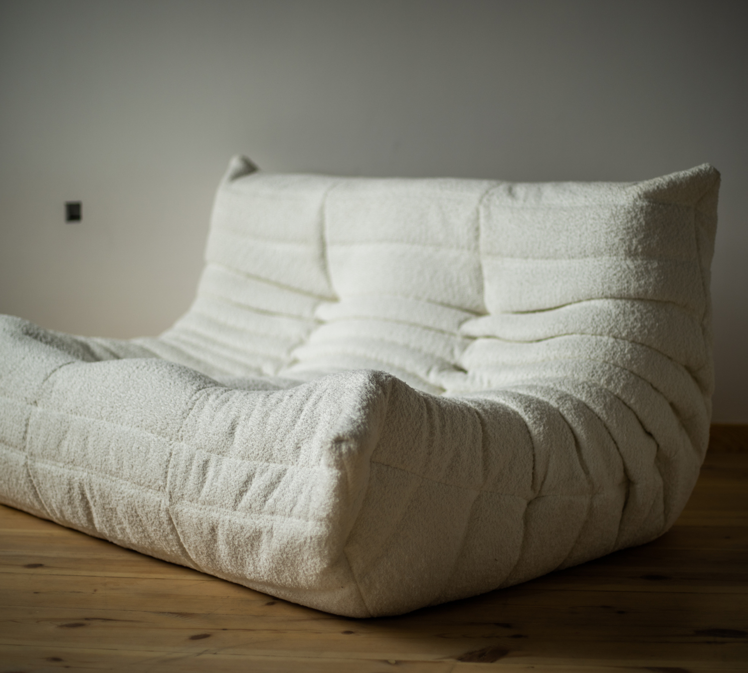 Togo Set Lounge 3 pezzi Bouclé Bianco 2