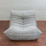 Togo Sessel und Ottoman Set Textil Hellgrau 0